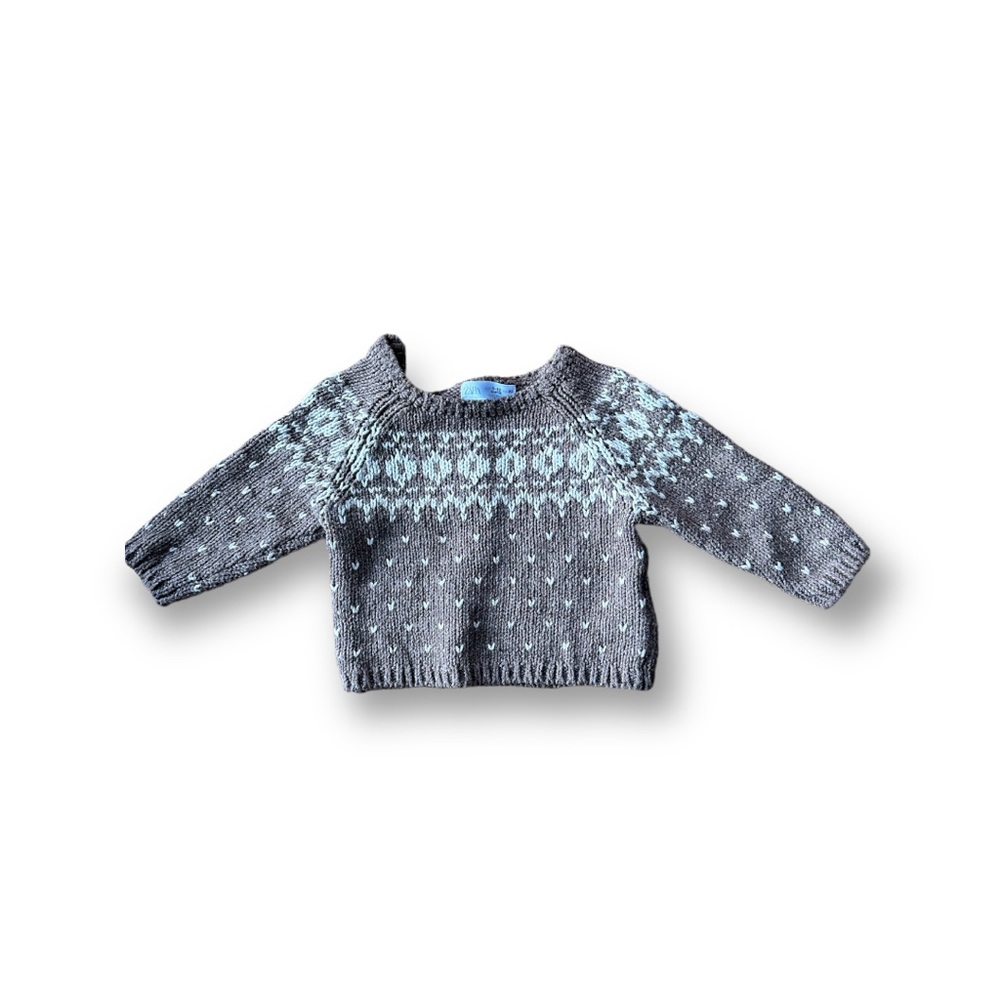 Cuddle cuteness … Zara 9-12 months brown and white sweater - lightly loved